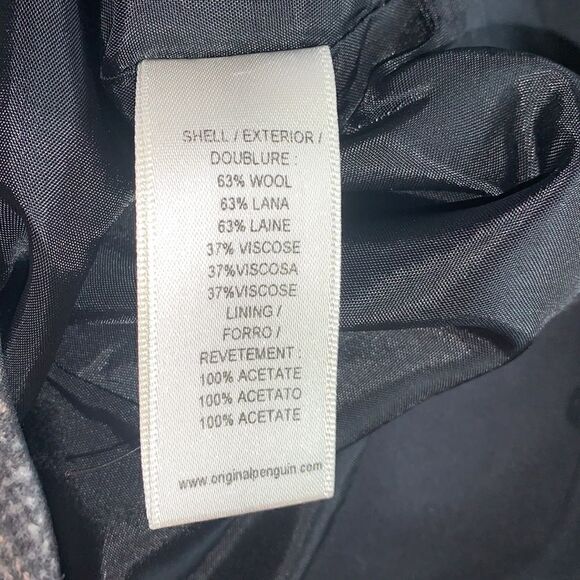 Penguin Grey and Tan Wool Plaid Mini Pencil Skirt | Size 6 - Picture 7 of 7